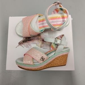 🆕Jessica Simpson | Sparkly Cork Wedge Espadrille Sandals Girls Size 13
